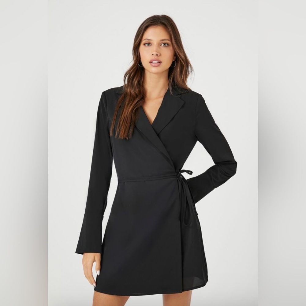 Black Wrap Dress Blazer